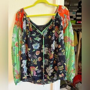 NWT Johnny Was Jade Collection peasant Blouse Size:M